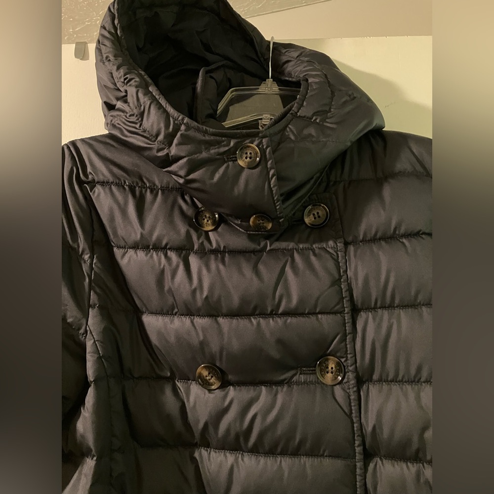 Barbour Black Hooded Tie Waist Coat - Picture 2 of 9